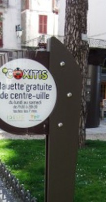 Poteau d’arrêt bus navette